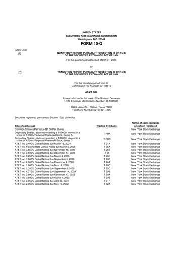 Thumbnail AT&T 10-Q Quarterly Report FY2024 