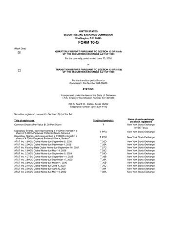 Thumbnail AT&T 10-Q Quarterly Report FY2026 