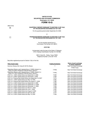 Thumbnail AT&T 10-Q Quarterly Report FY2026 Q3