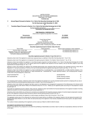 Thumbnail CNB Financial Corp 10-K Annual Report 2023