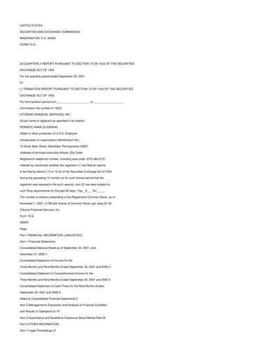 Vorschaubild Citizens Financial Services 10-Q Quartalsbericht  