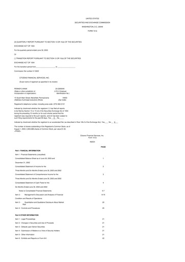 Vorschaubild Citizens Financial Services 10-Q Quartalsbericht  