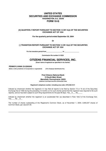 Vorschaubild Citizens Financial Services 10-Q Quartalsbericht  