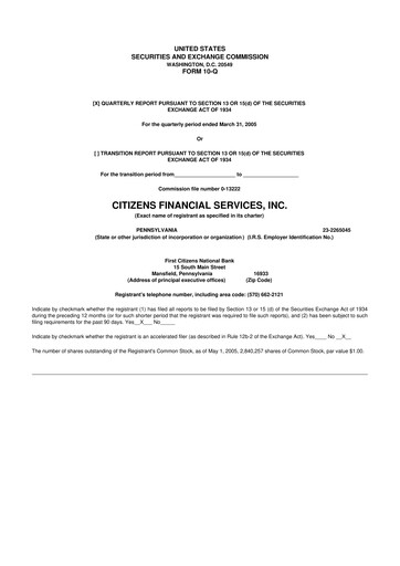 Vorschaubild Citizens Financial Services 10-Q Quartalsbericht  
