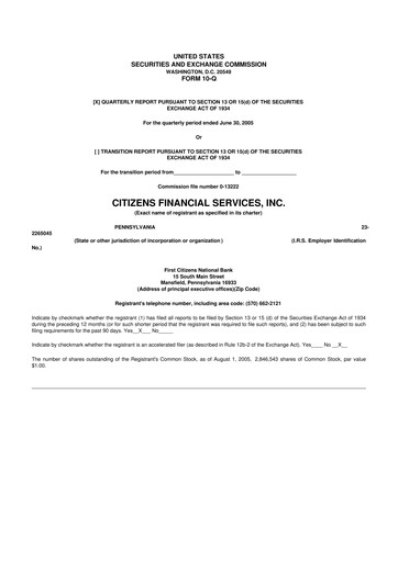 Vorschaubild Citizens Financial Services 10-Q Quartalsbericht  