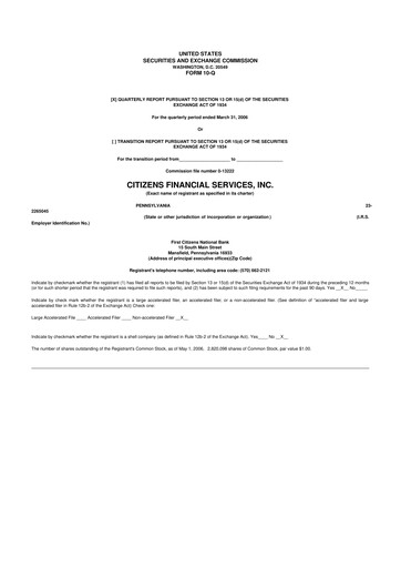 Vorschaubild Citizens Financial Services 10-Q Quartalsbericht  
