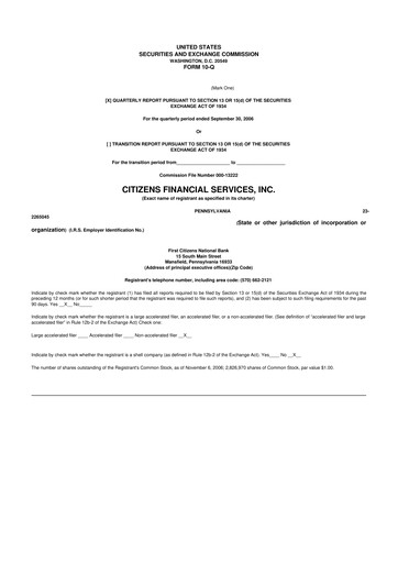 Vorschaubild Citizens Financial Services 10-Q Quartalsbericht  