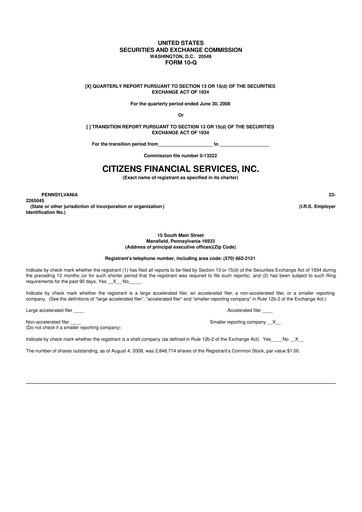 Vorschaubild Citizens Financial Services 10-Q Quartalsbericht  