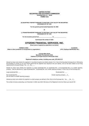 Vorschaubild Citizens Financial Services 10-Q Quartalsbericht  