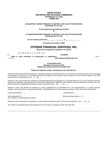 Vorschaubild Citizens Financial Services 10-Q Quartalsbericht  