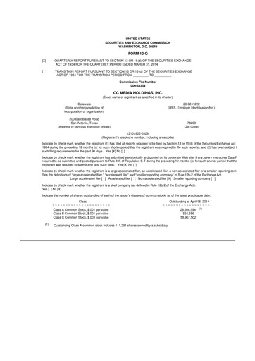 Thumbnail iHeartMedia
 10-Q Quarterly Report FY2014 