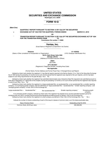 Thumbnail Ventas 10-Q Quarterly Report FY2019 