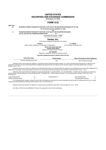 Thumbnail Ventas 10-Q Quarterly Report FY2022 