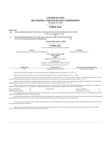 Thumbnail Ventas 10-K Annual Report 2022