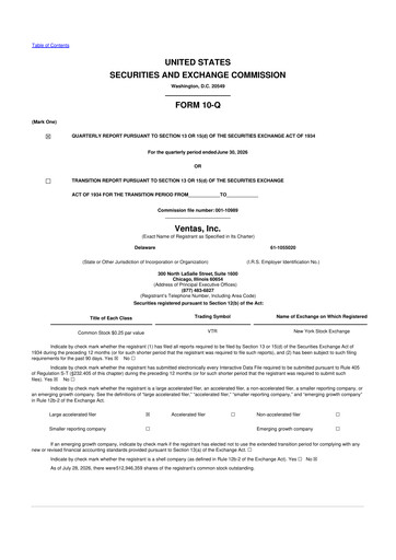Miniature Ventas 10-Q Rapport trimestriel 2026 