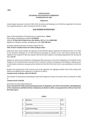 Thumbnail Bar Harbor Bankshares

 10-K Annual Report 