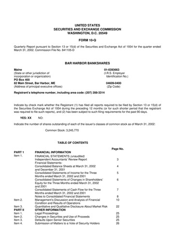 Vorschaubild Bar Harbor Bankshares

 10-Q Quartalsbericht  