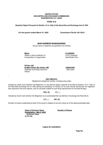 Vorschaubild Bar Harbor Bankshares

 10-Q Quartalsbericht  