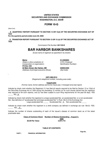 Vorschaubild Bar Harbor Bankshares

 10-Q Quartalsbericht  