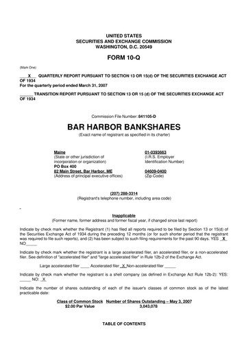 Vorschaubild Bar Harbor Bankshares

 10-Q Quartalsbericht  