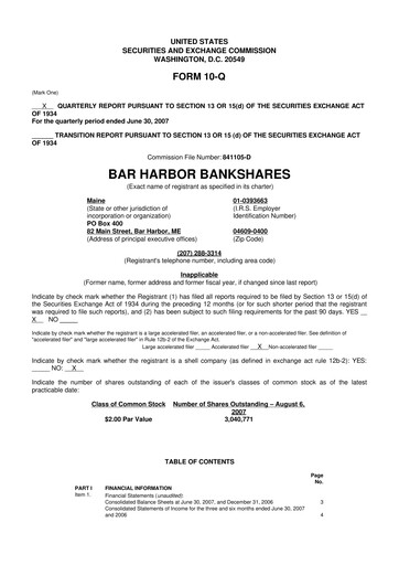 Vorschaubild Bar Harbor Bankshares

 10-Q Quartalsbericht  