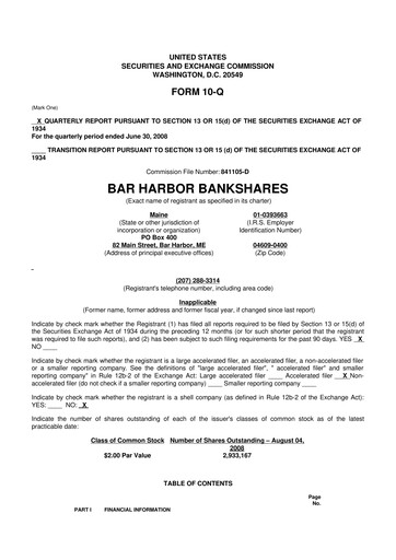 Vorschaubild Bar Harbor Bankshares

 10-Q Quartalsbericht  