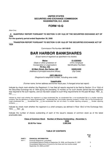 Vorschaubild Bar Harbor Bankshares

 10-Q Quartalsbericht  