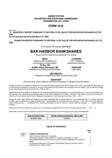 Vorschaubild Bar Harbor Bankshares

 10-Q Quartalsbericht  