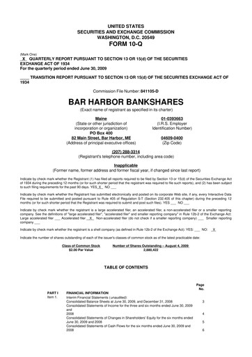 Vorschaubild Bar Harbor Bankshares

 10-Q Quartalsbericht  