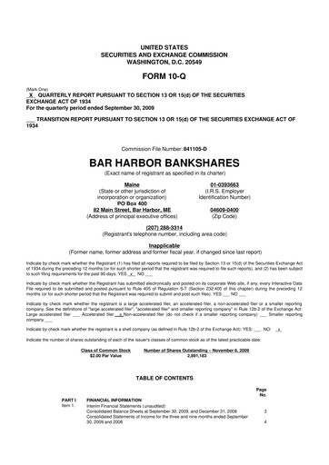 Vorschaubild Bar Harbor Bankshares

 10-Q Quartalsbericht  