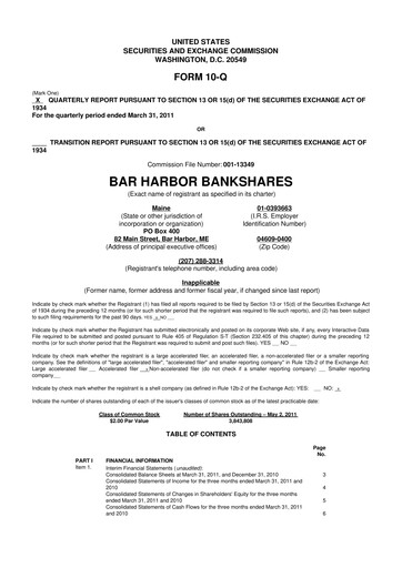 Vorschaubild Bar Harbor Bankshares

 10-Q Quartalsbericht  