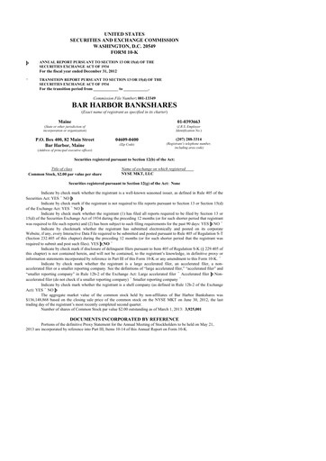 Thumbnail Bar Harbor Bankshares

 10-K Annual Report 