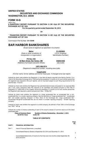 Vorschaubild Bar Harbor Bankshares

 10-Q Quartalsbericht 2016 