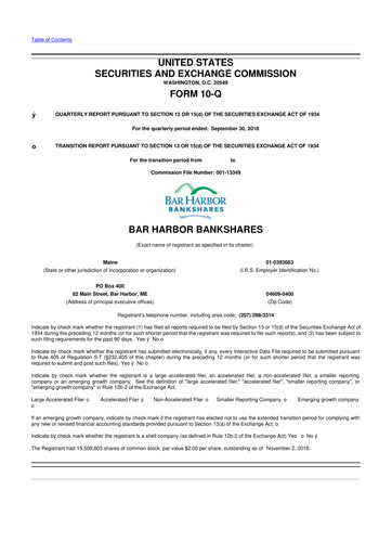 Vorschaubild Bar Harbor Bankshares

 10-Q Quartalsbericht 2018 