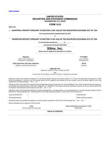 Thumbnail Xilinx 10-Q Quarterly Report FY2014 