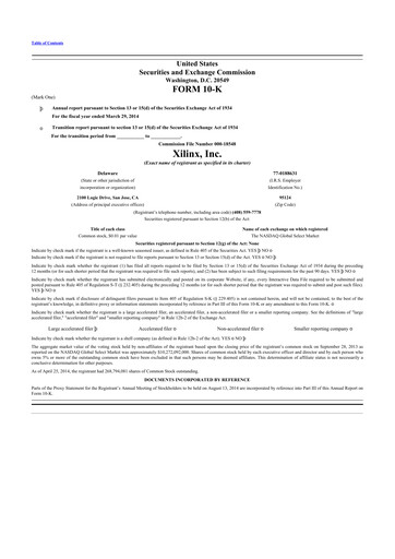 Thumbnail Xilinx 10-K Annual Report 2014