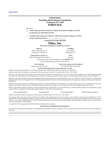 Thumbnail Xilinx 10-K Annual Report 2015