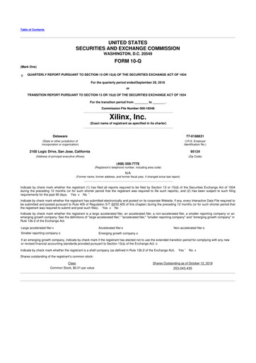 Thumbnail Xilinx 10-Q Quarterly Report FY2019 