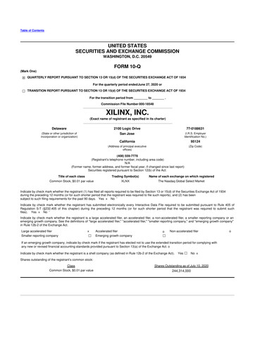 Thumbnail Xilinx 10-Q Quarterly Report FY2021 