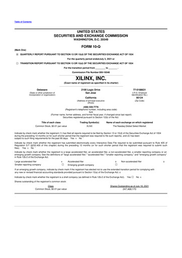 Thumbnail Xilinx 10-Q Quarterly Report FY2022 