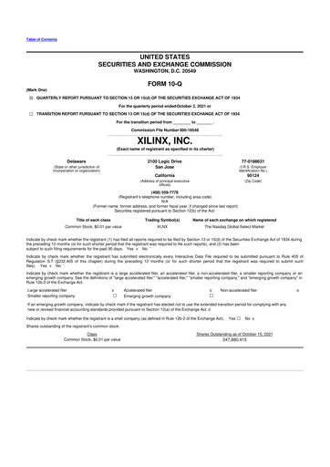 Thumbnail Xilinx 10-Q Quarterly Report FY2022 