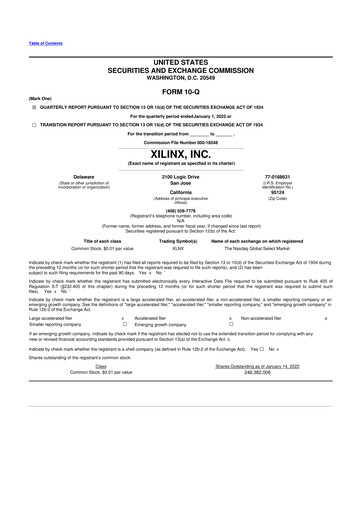 Thumbnail Xilinx 10-Q Quarterly Report FY2022 