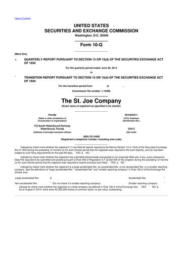 Vorschaubild St. Joe Company
 10-Q Quartalsbericht 2014 