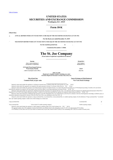 Thumbnail St. Joe Company
 10-K Annual Report 2015