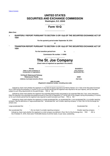 Vorschaubild St. Joe Company
 10-Q Quartalsbericht 2016 