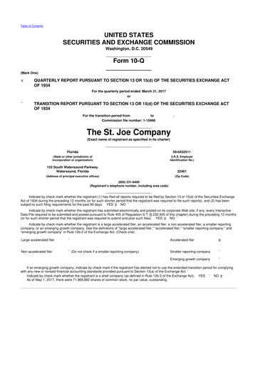 Vorschaubild St. Joe Company
 10-Q Quartalsbericht 2017 