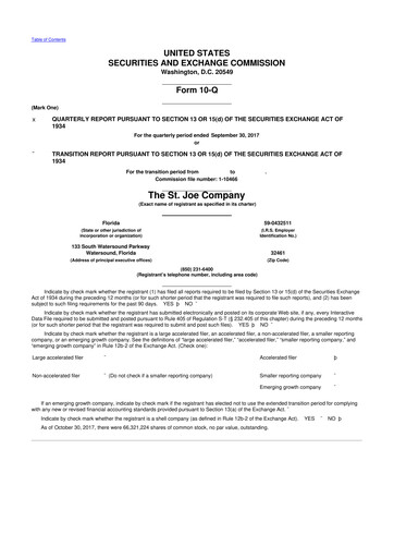 Vorschaubild St. Joe Company
 10-Q Quartalsbericht 2017 