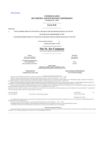 Thumbnail St. Joe Company
 10-K Annual Report 2017