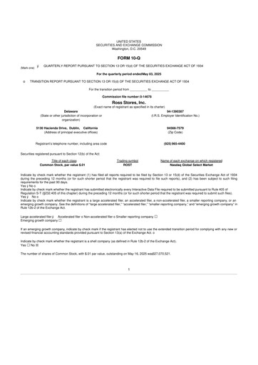 Vorschaubild Ross Stores 10-Q Quartalsbericht 2025 