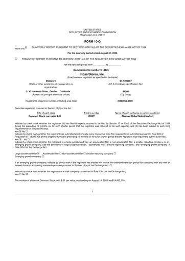 Miniature Ross Stores 10-Q Rapport trimestriel 2026 